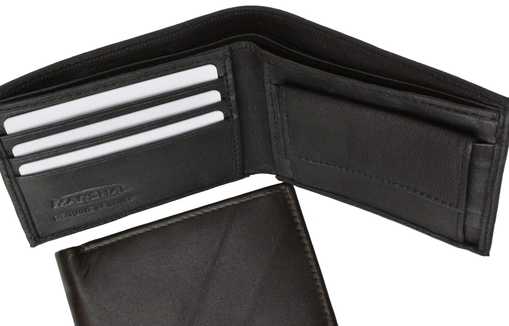Mens Leather Change Pocket Bifold Wallet 1150