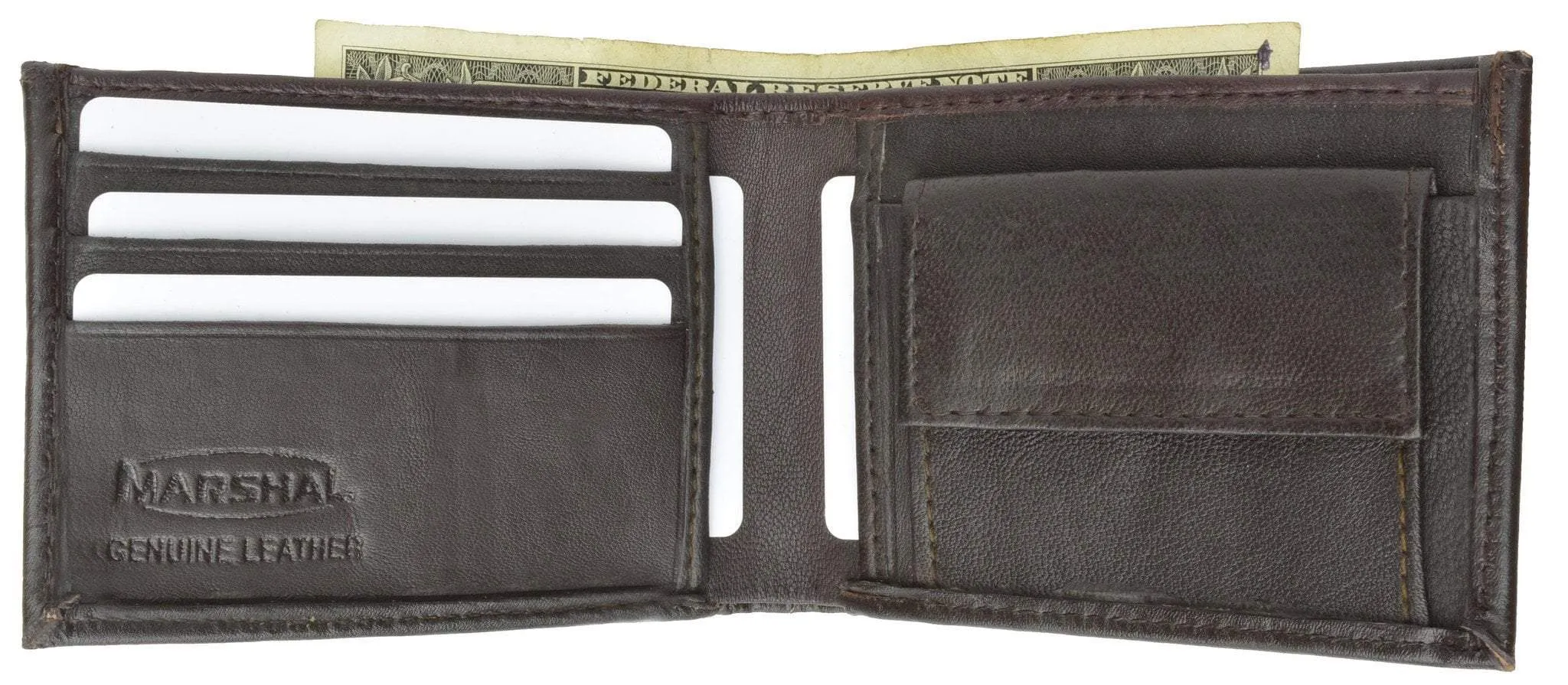Mens Leather Change Pocket Bifold Wallet 1150