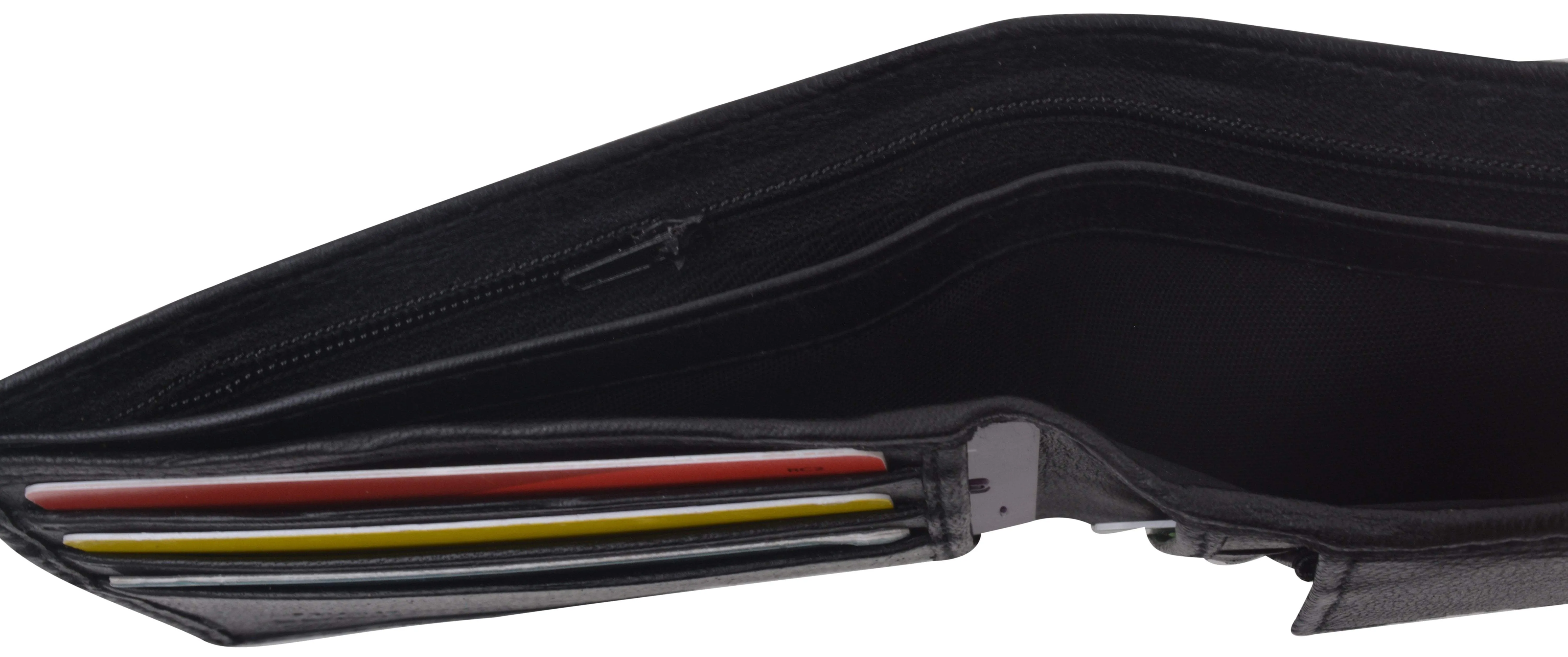 Mens Leather Change Pocket Bifold Wallet 1150