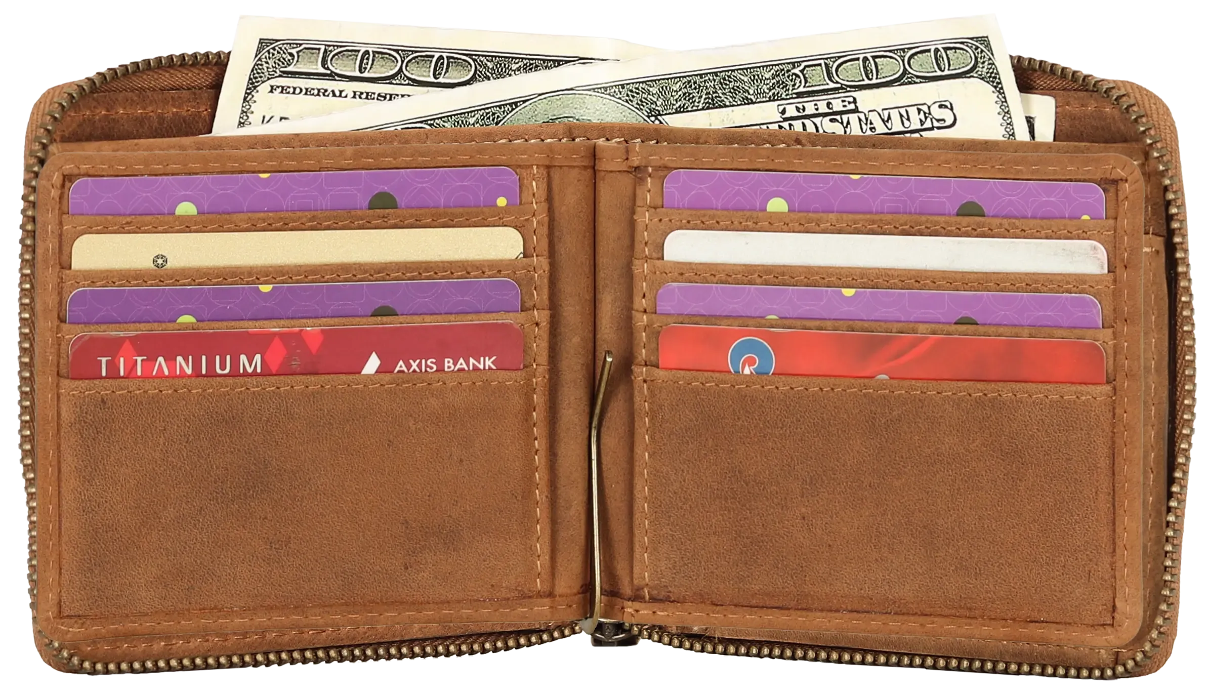 MET Hunter Leather Zip Around Wallet