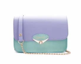 Mini lilac and mint chain clutch