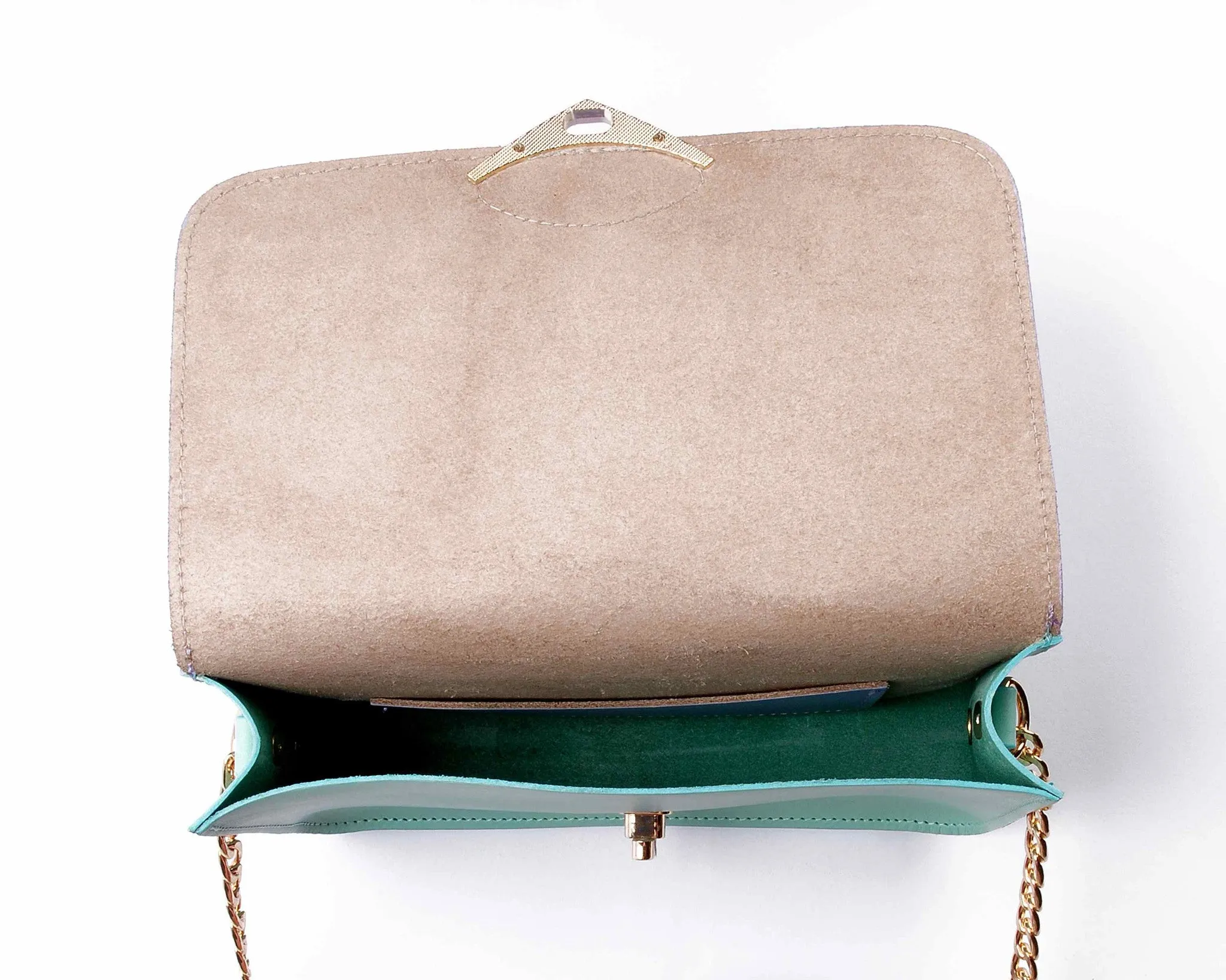 Mini lilac and mint chain clutch
