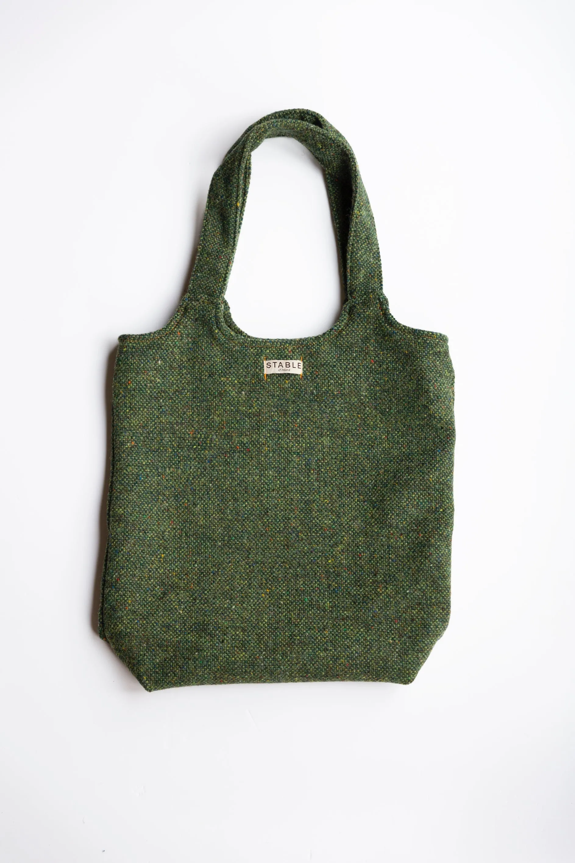 Moss Green Tweed Tote Bag