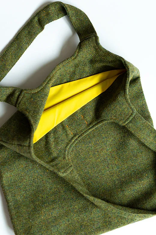 Moss Green Tweed Tote Bag