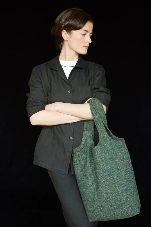 Moss Green Tweed Tote Bag