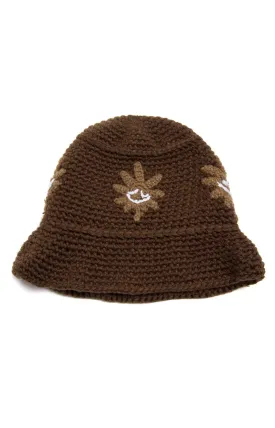 Nature Buddy Crocheted Bucket Hat - Earthy Brown