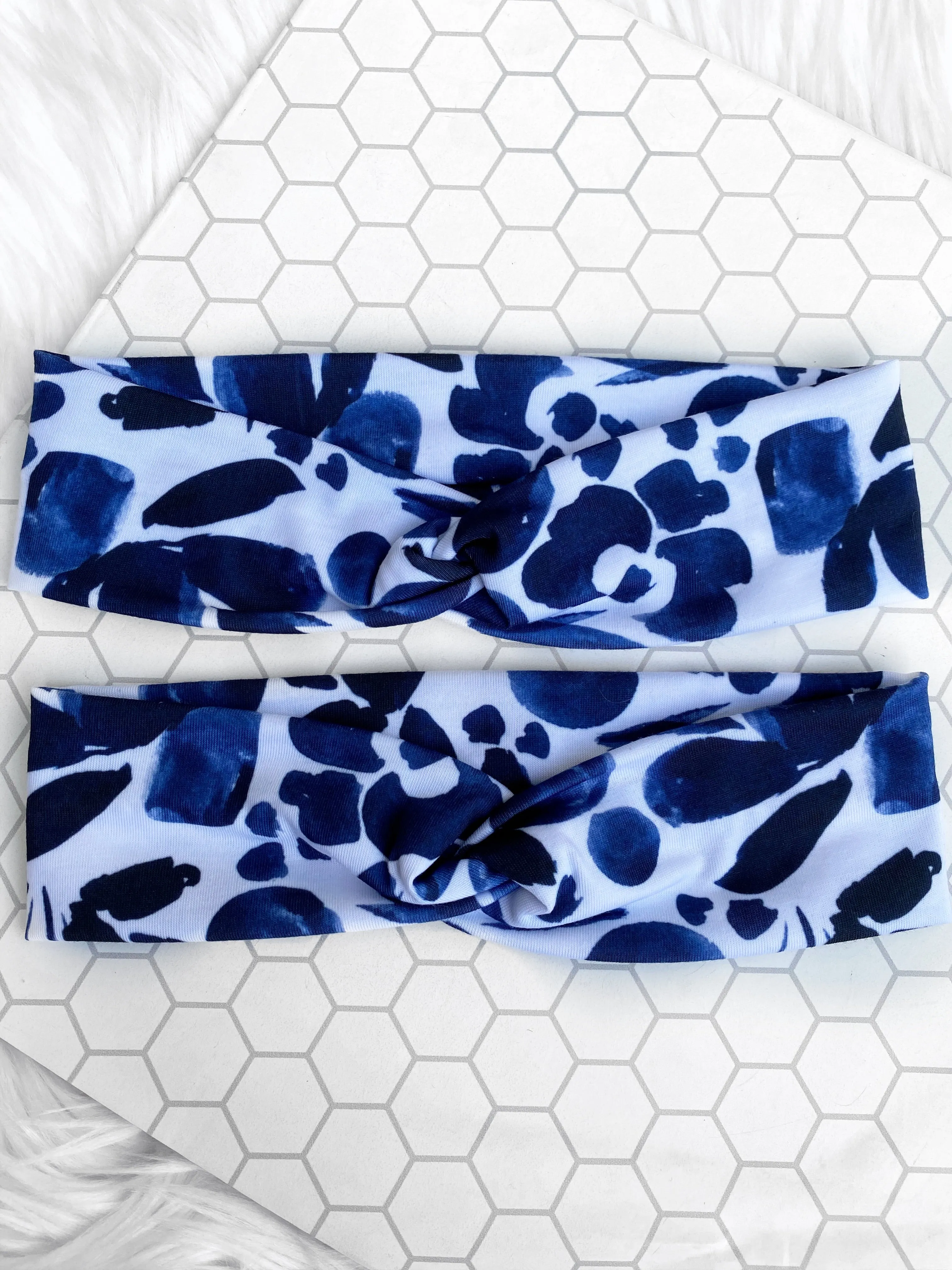 Navy Floral Knotties Headband