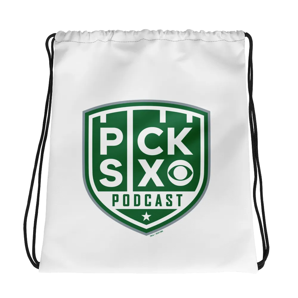 Pick Six Podcast Logo Drawstring Bag