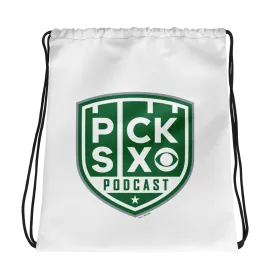 Pick Six Podcast Logo Drawstring Bag