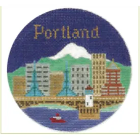 Portland 4 1/4" Travel Round Needlepoint Canvas