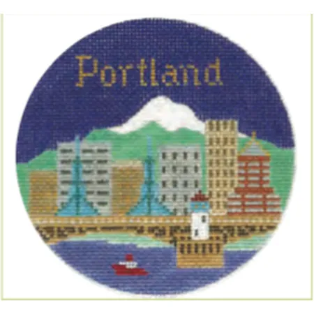 Portland 4 1/4" Travel Round Needlepoint Canvas