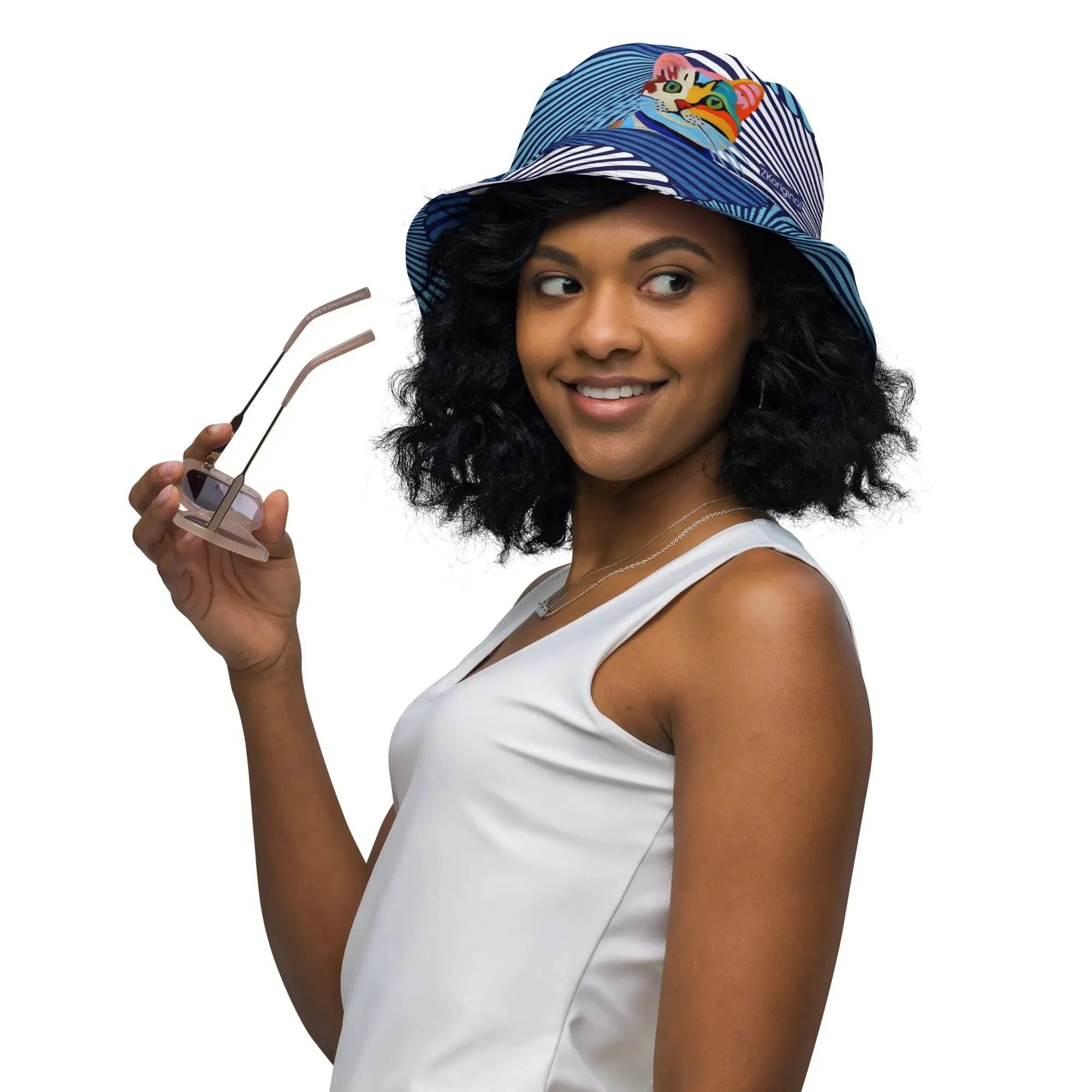 "Cat Lovers" Collection - Reversible Bucket Hat with Kitty