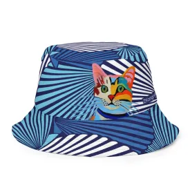 "Cat Lovers" Collection - Reversible Bucket Hat with Kitty