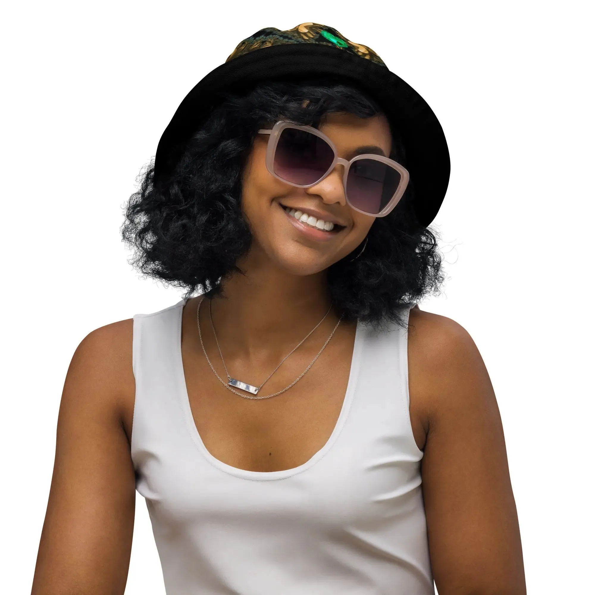"Salutary Glow" Collection - Black Reversible Bucket Hat