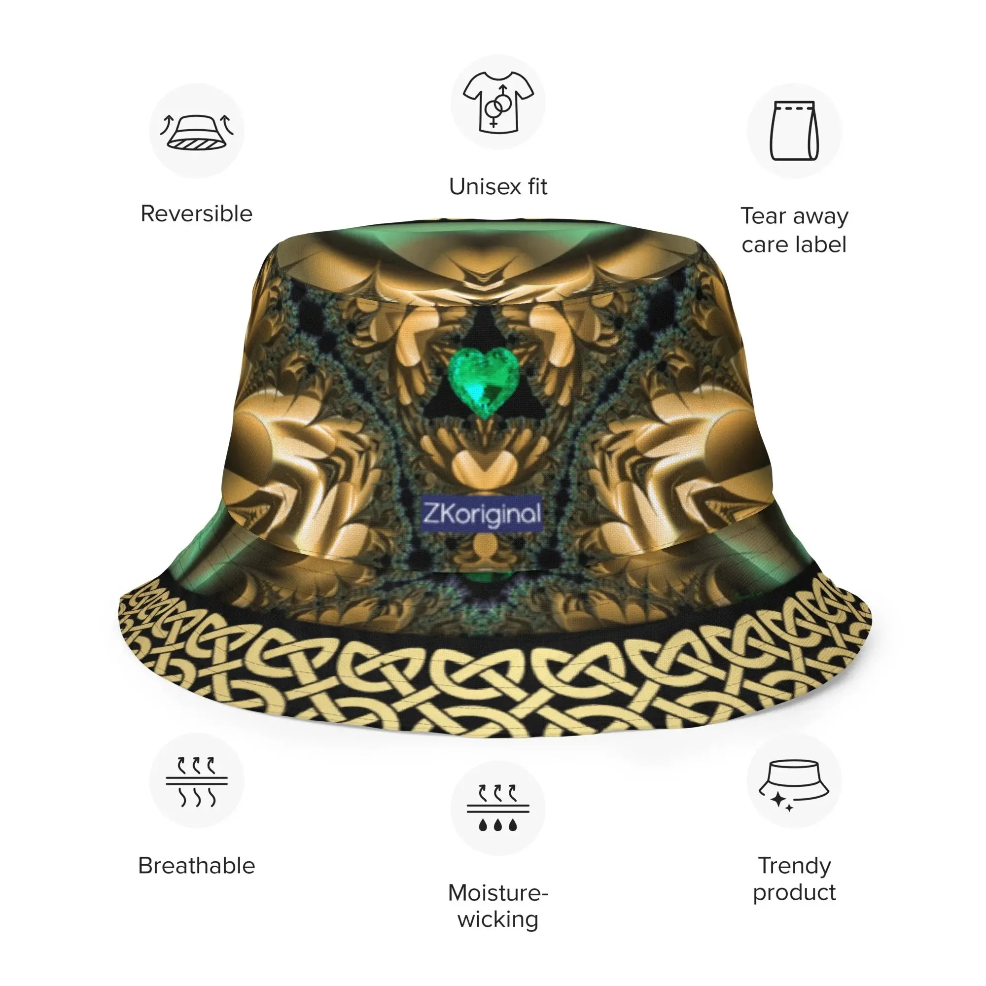 "Salutary Glow" Collection - Black Reversible Bucket Hat