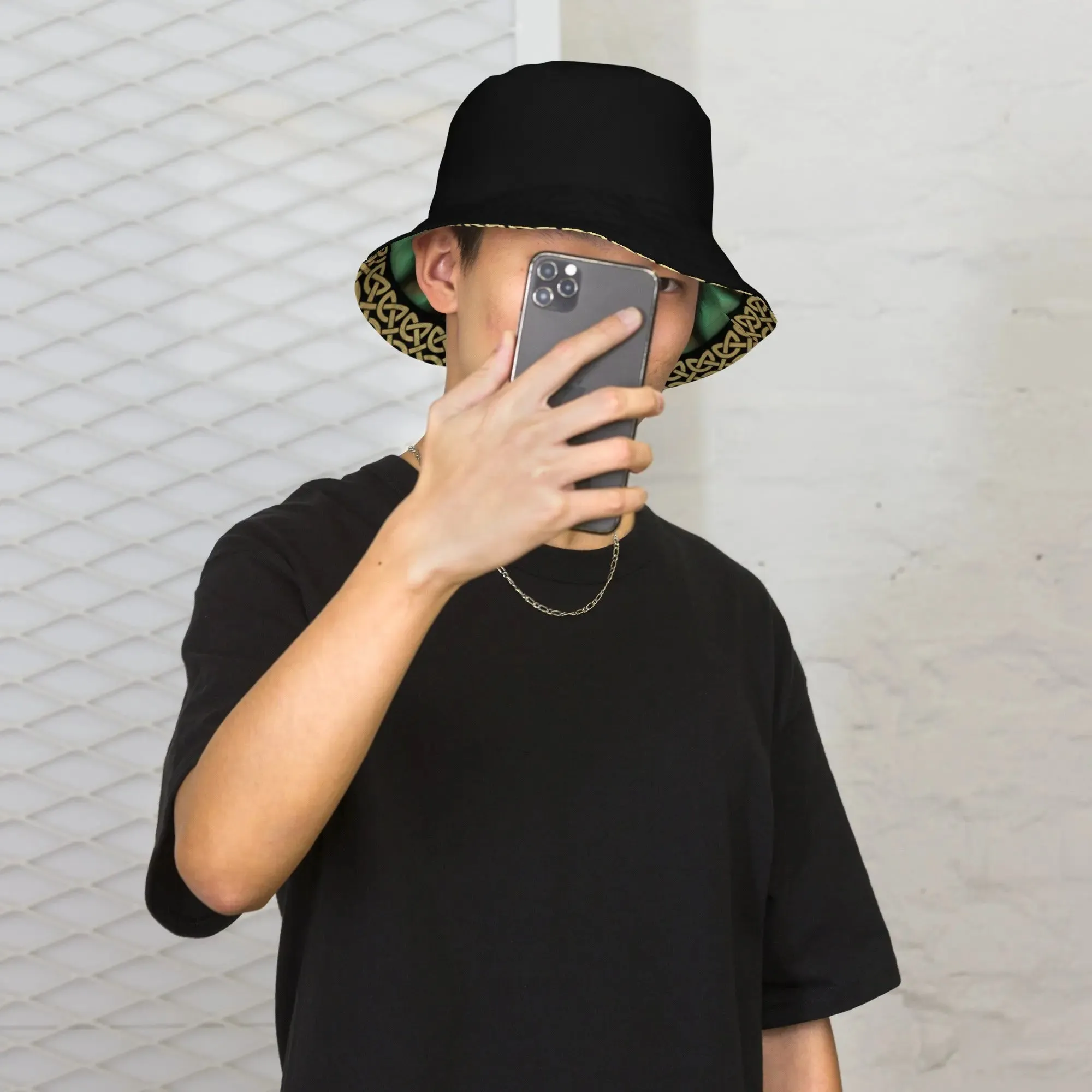 "Salutary Glow" Collection - Black Reversible Bucket Hat