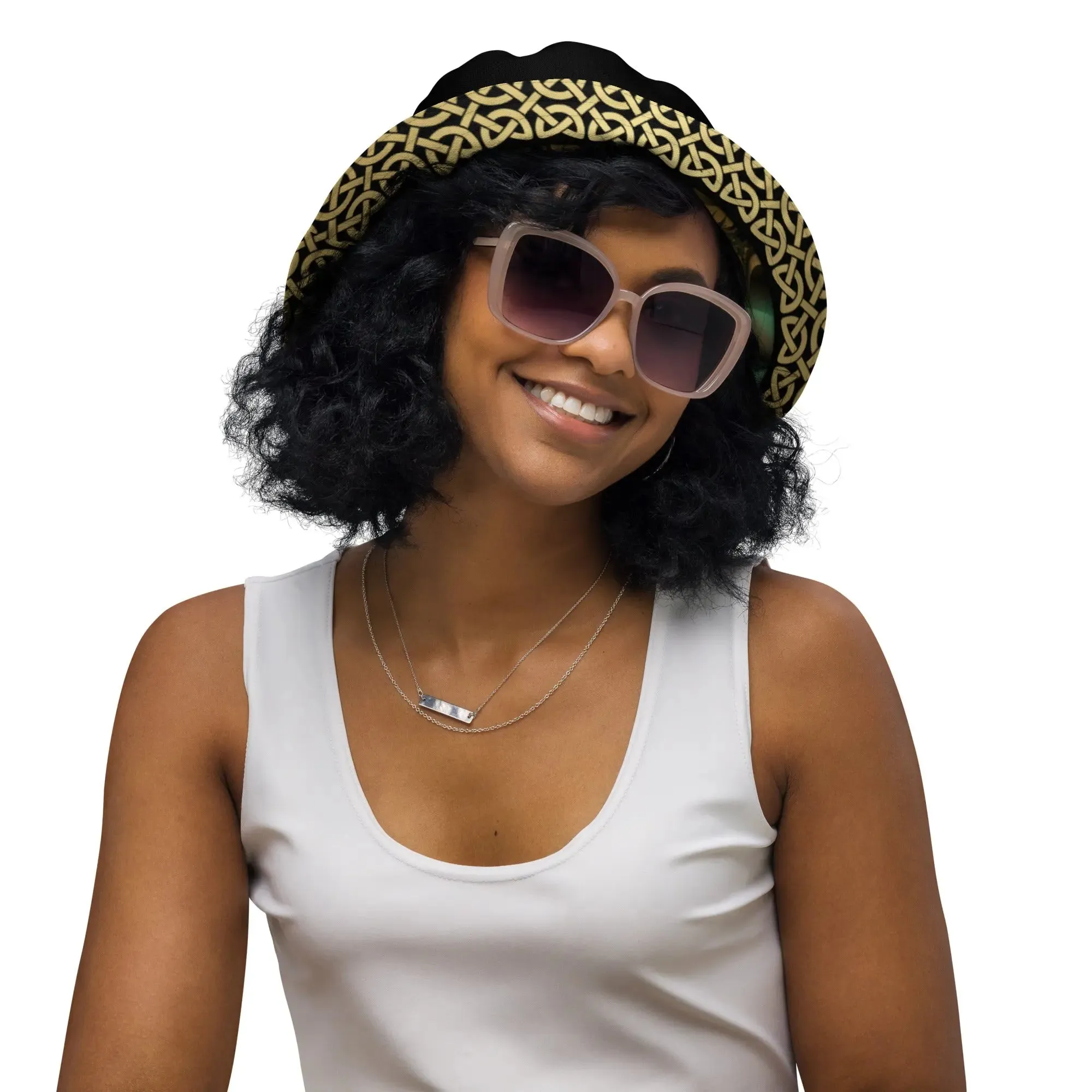 "Salutary Glow" Collection - Black Reversible Bucket Hat
