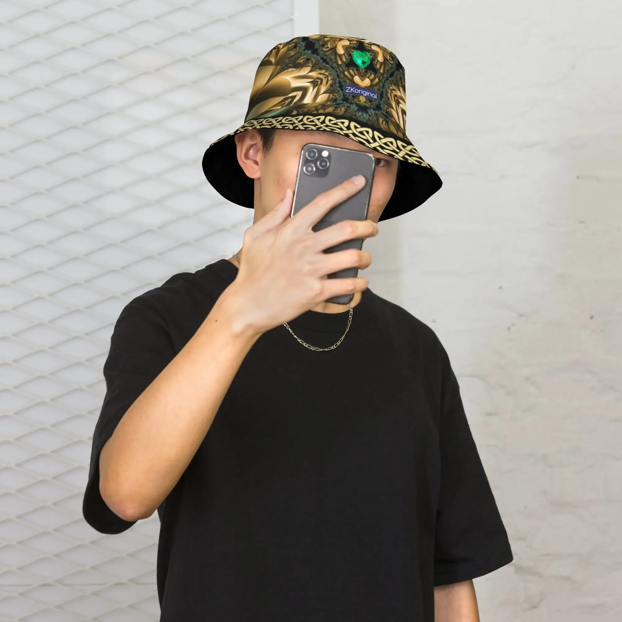 "Salutary Glow" Collection - Black Reversible Bucket Hat