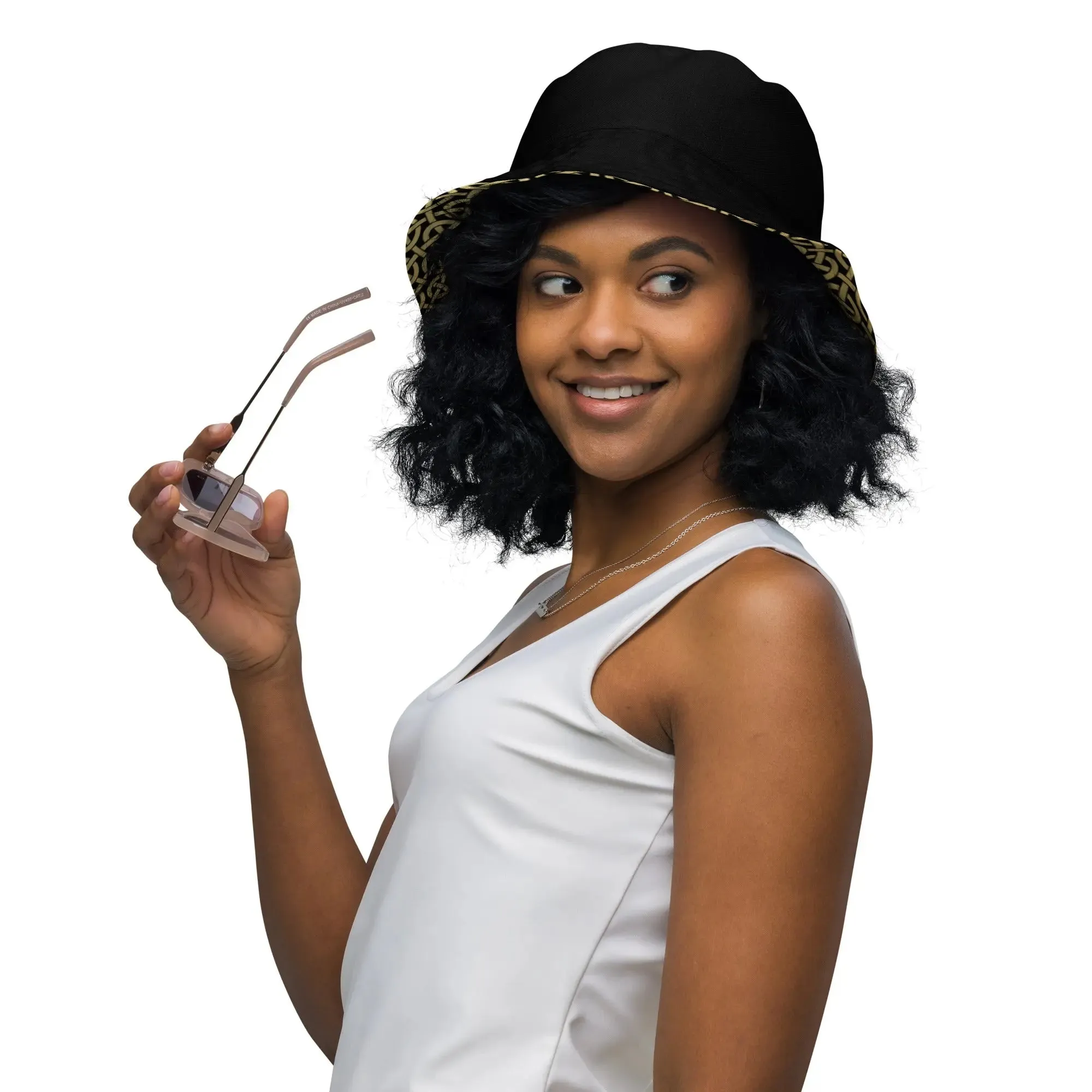 "Salutary Glow" Collection - Black Reversible Bucket Hat