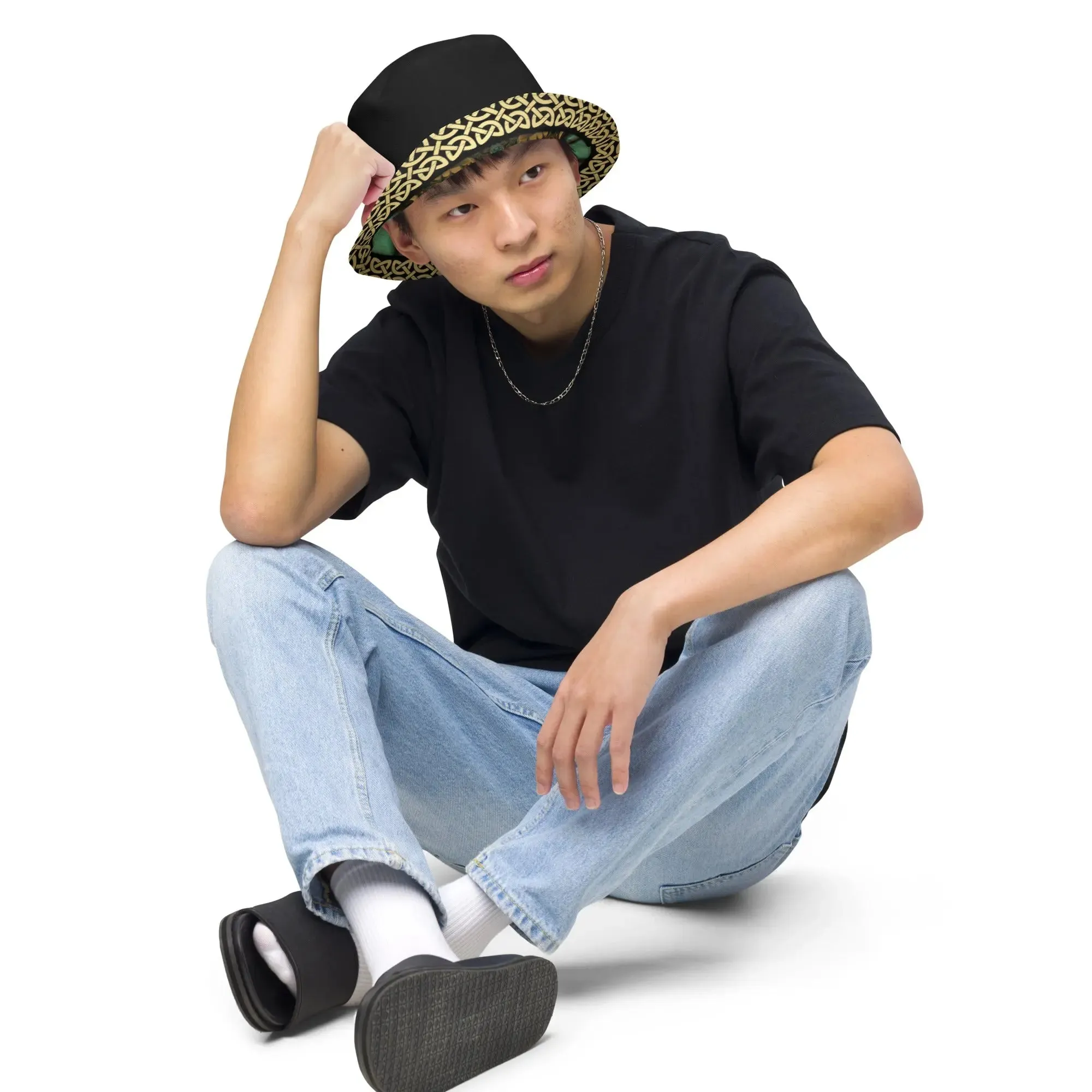 "Salutary Glow" Collection - Black Reversible Bucket Hat