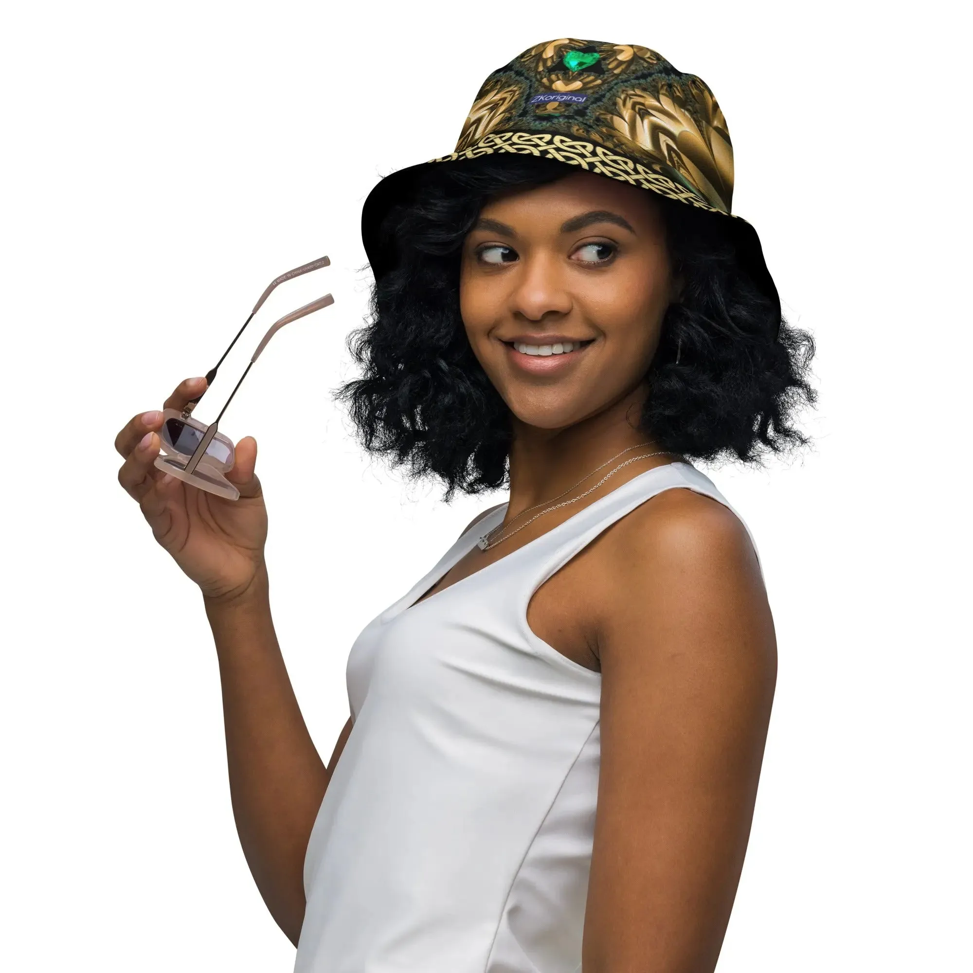 "Salutary Glow" Collection - Black Reversible Bucket Hat