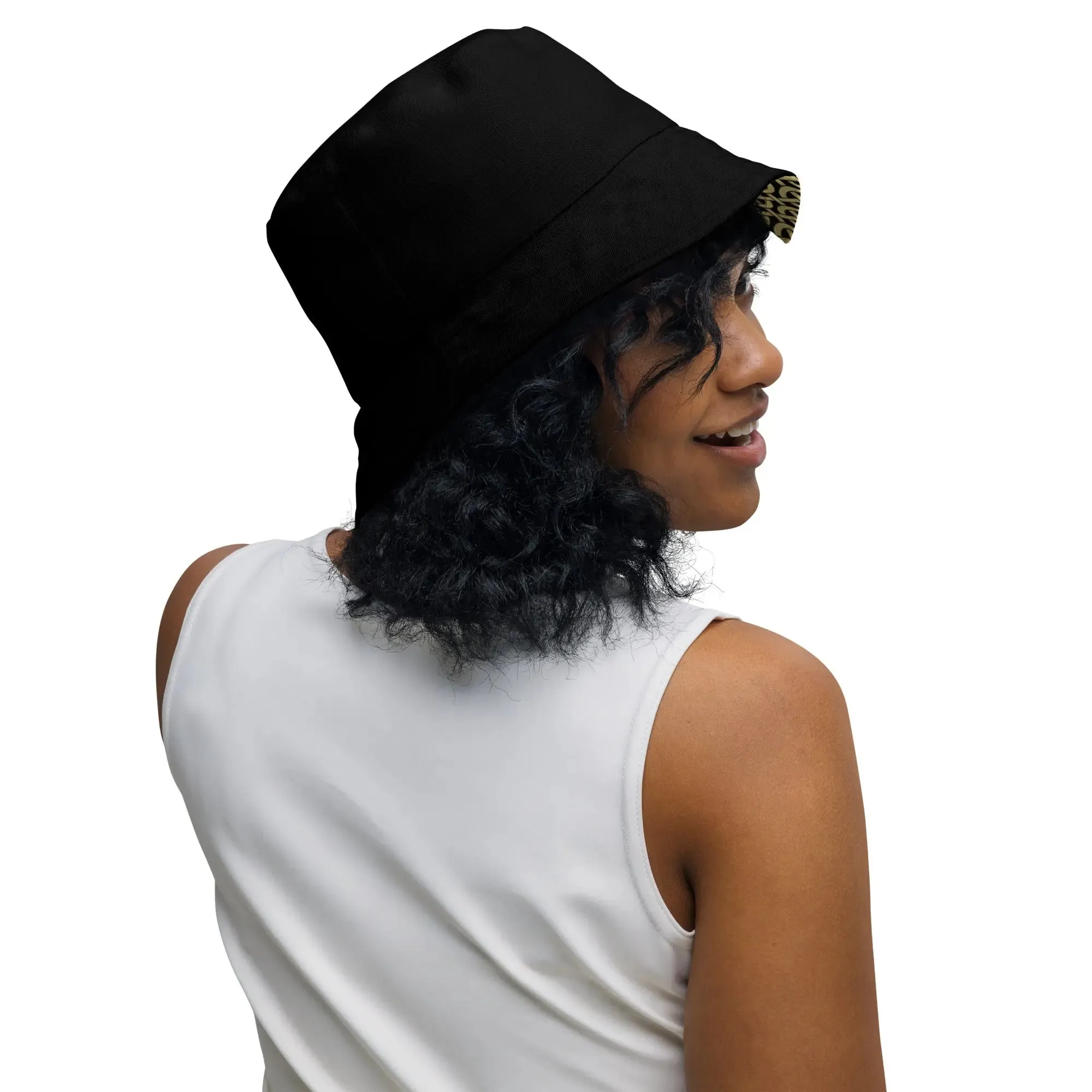 "Salutary Glow" Collection - Black Reversible Bucket Hat