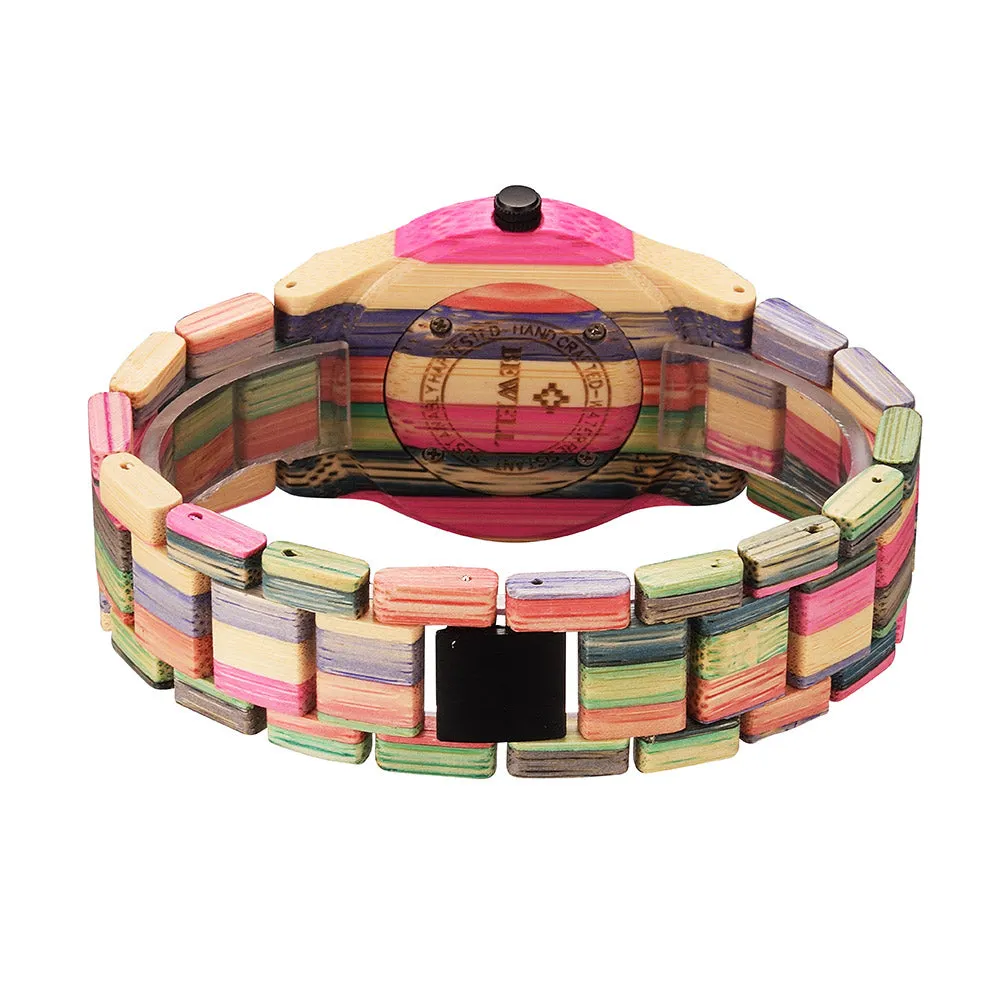 Rainbow Luxury Bamboo Wrist Watch