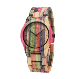 Rainbow Luxury Bamboo Wrist Watch
