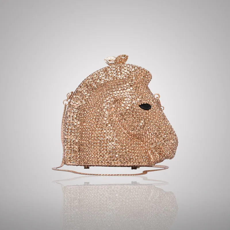 Rose Gold Horse Swarovski Clutch | C905