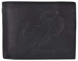 Scorpio Zodiac Sign Bifold Trifold Genuine Leather Men's Wallets