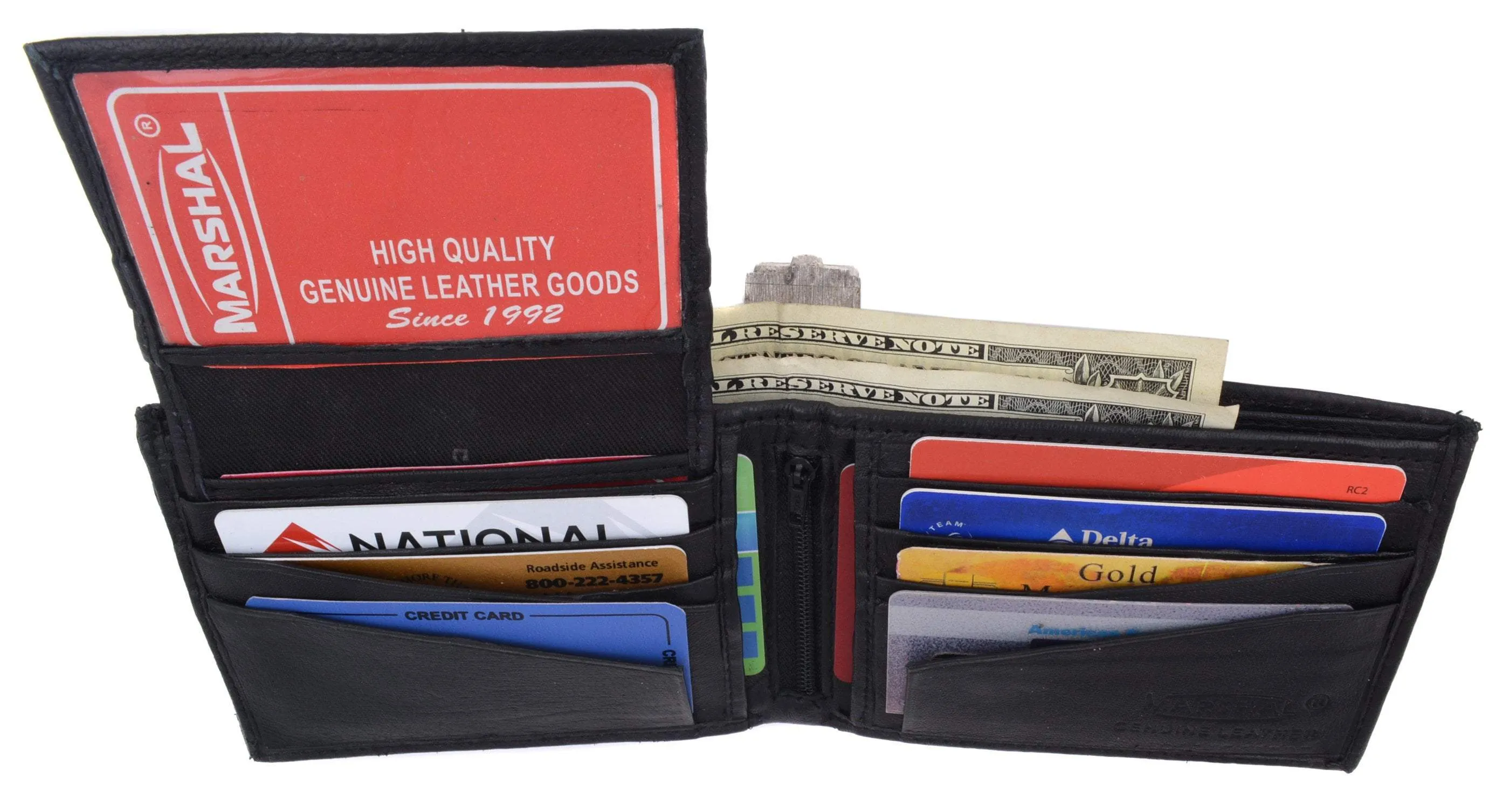Soft Lambskin Leather Bifold Wallet W/Removable ID 533