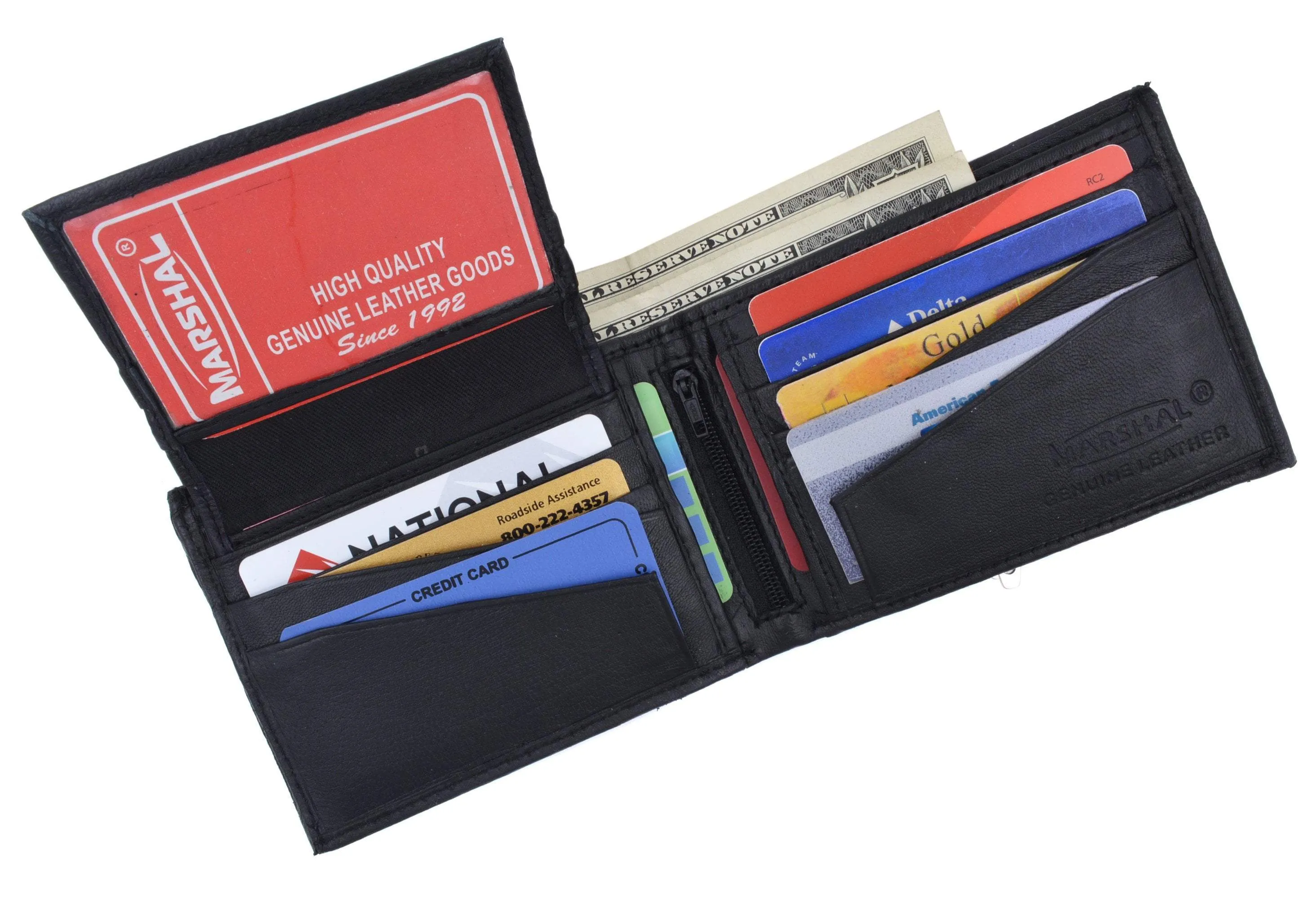 Soft Lambskin Leather Bifold Wallet W/Removable ID 533