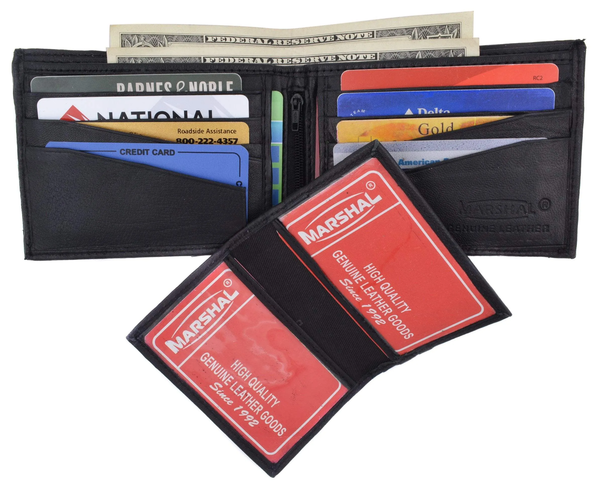Soft Lambskin Leather Bifold Wallet W/Removable ID 533