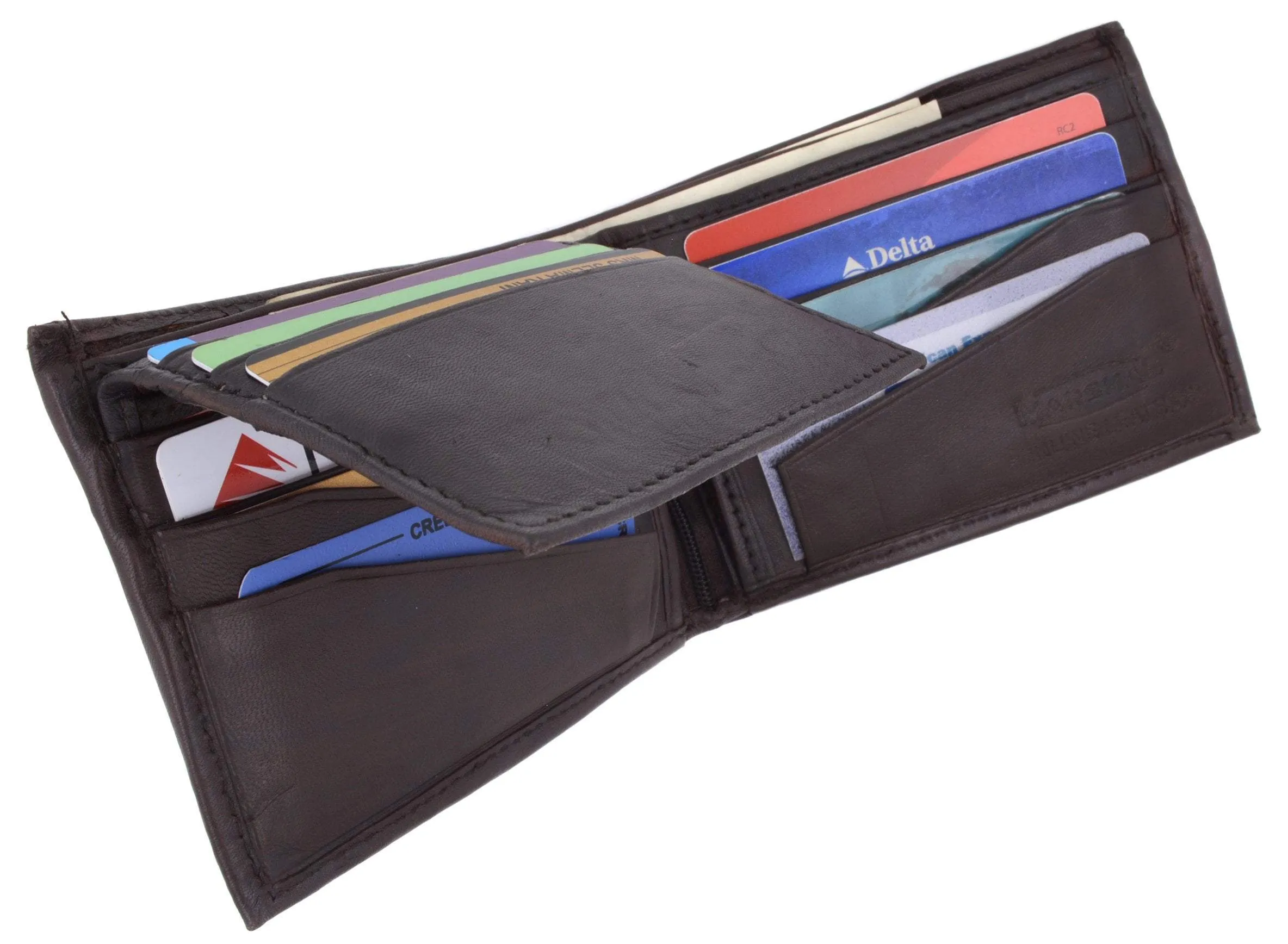 Soft Lambskin Leather Bifold Wallet W/Removable ID 533