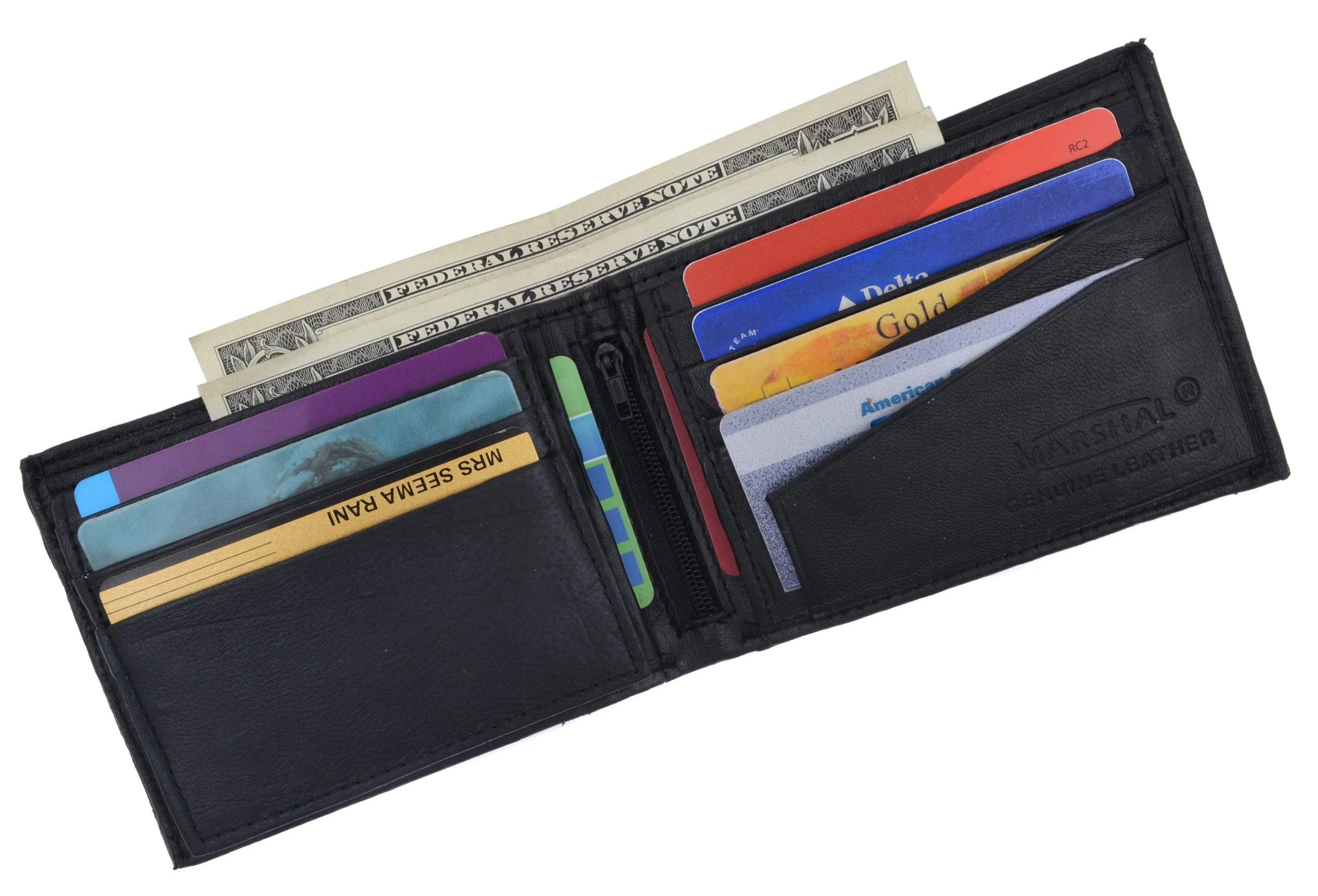 Soft Lambskin Leather Bifold Wallet W/Removable ID 533