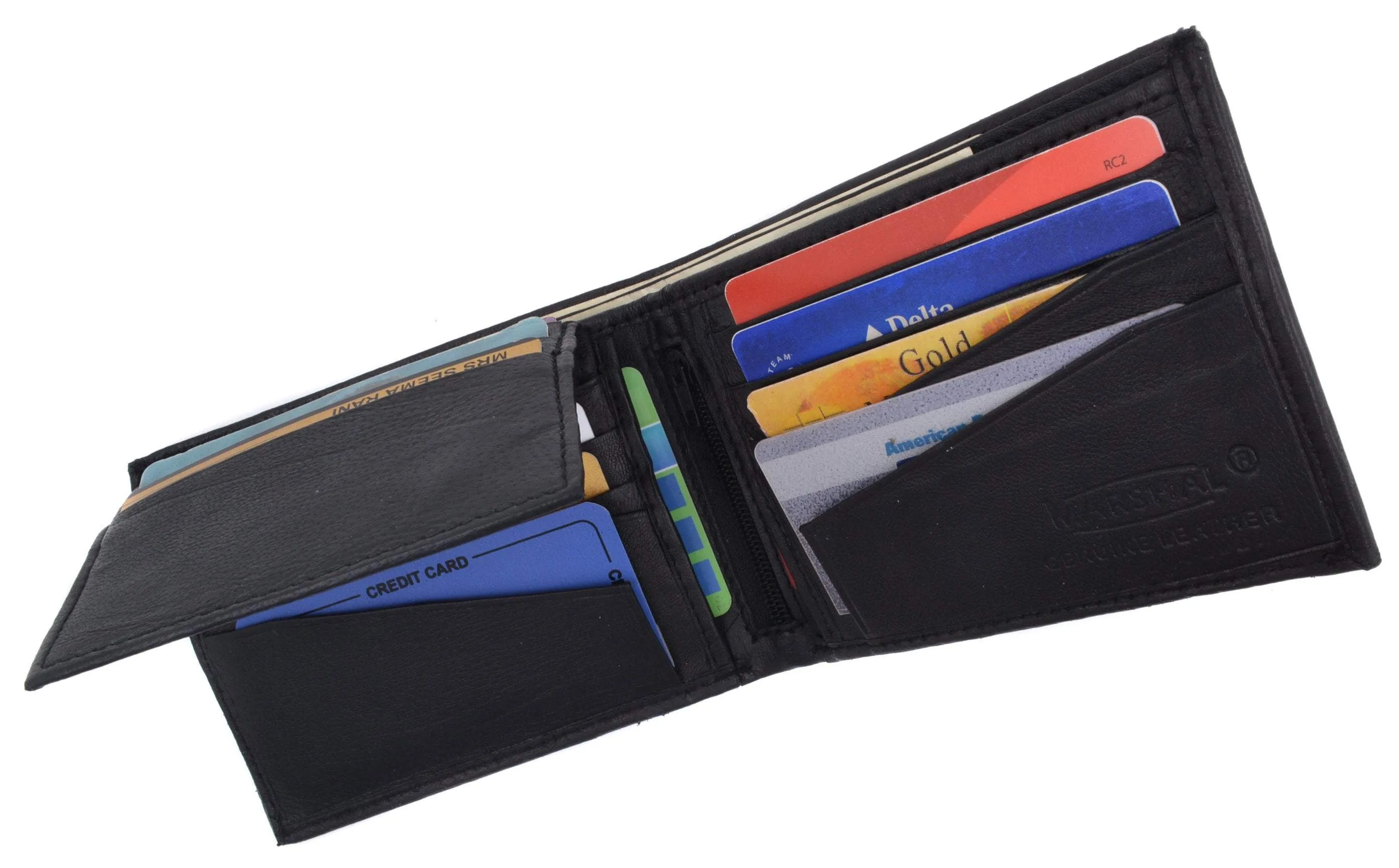 Soft Lambskin Leather Bifold Wallet W/Removable ID 533