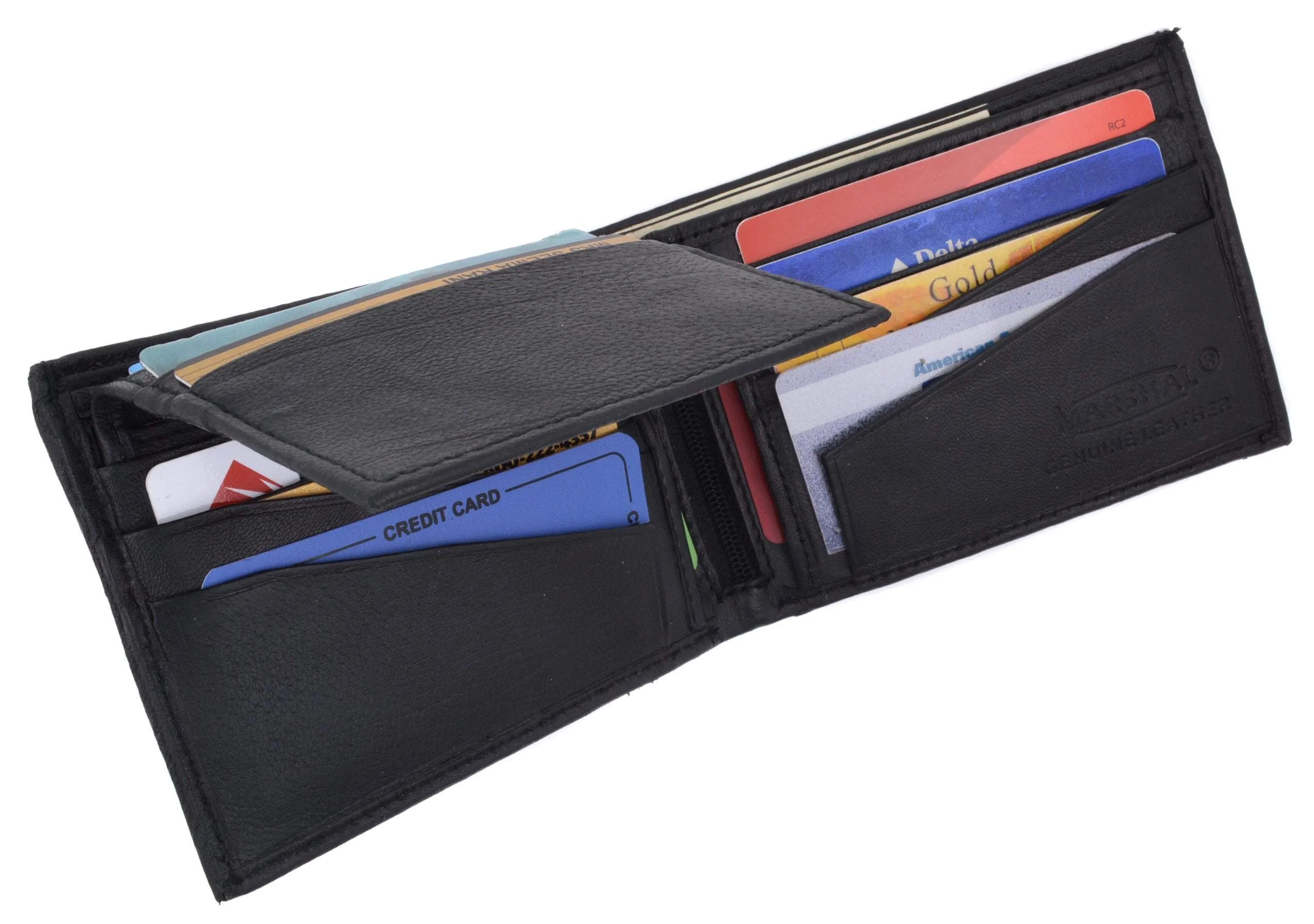 Soft Lambskin Leather Bifold Wallet W/Removable ID 533
