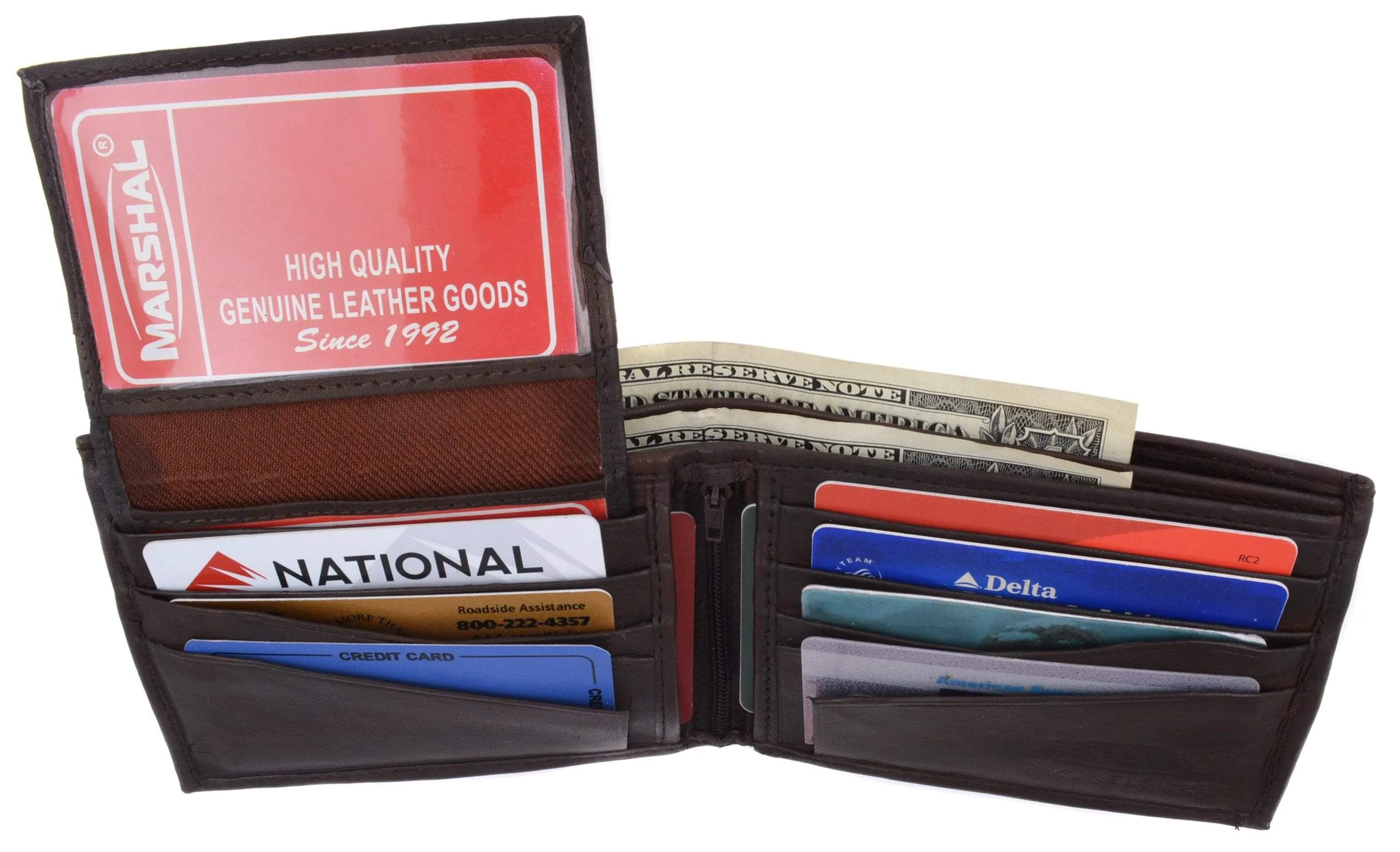Soft Lambskin Leather Bifold Wallet W/Removable ID 533