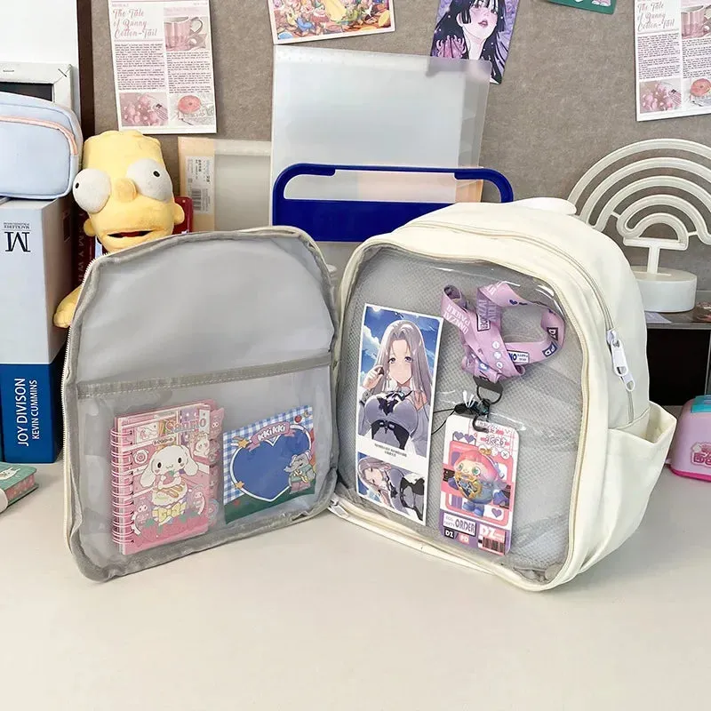 Sohiwoo Casual Nylon Backpacks Women Harajuku JK Uniform Removable Ita Bags Female Large Capacity Subculture Badge Bolso Mujer