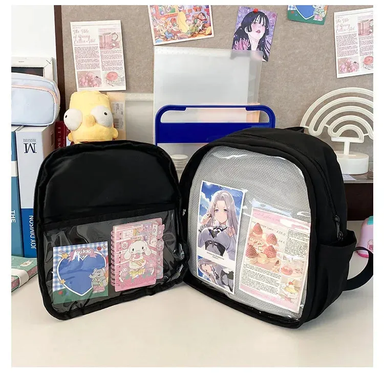 Sohiwoo Casual Nylon Backpacks Women Harajuku JK Uniform Removable Ita Bags Female Large Capacity Subculture Badge Bolso Mujer