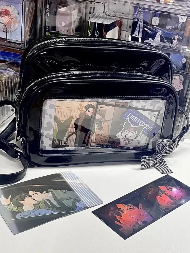 Sohiwoo Patent Leather Backpack Black Fashion Jk Japanese College Style Y2k Bag Solid Coloured Design Casual Womens Backpack
