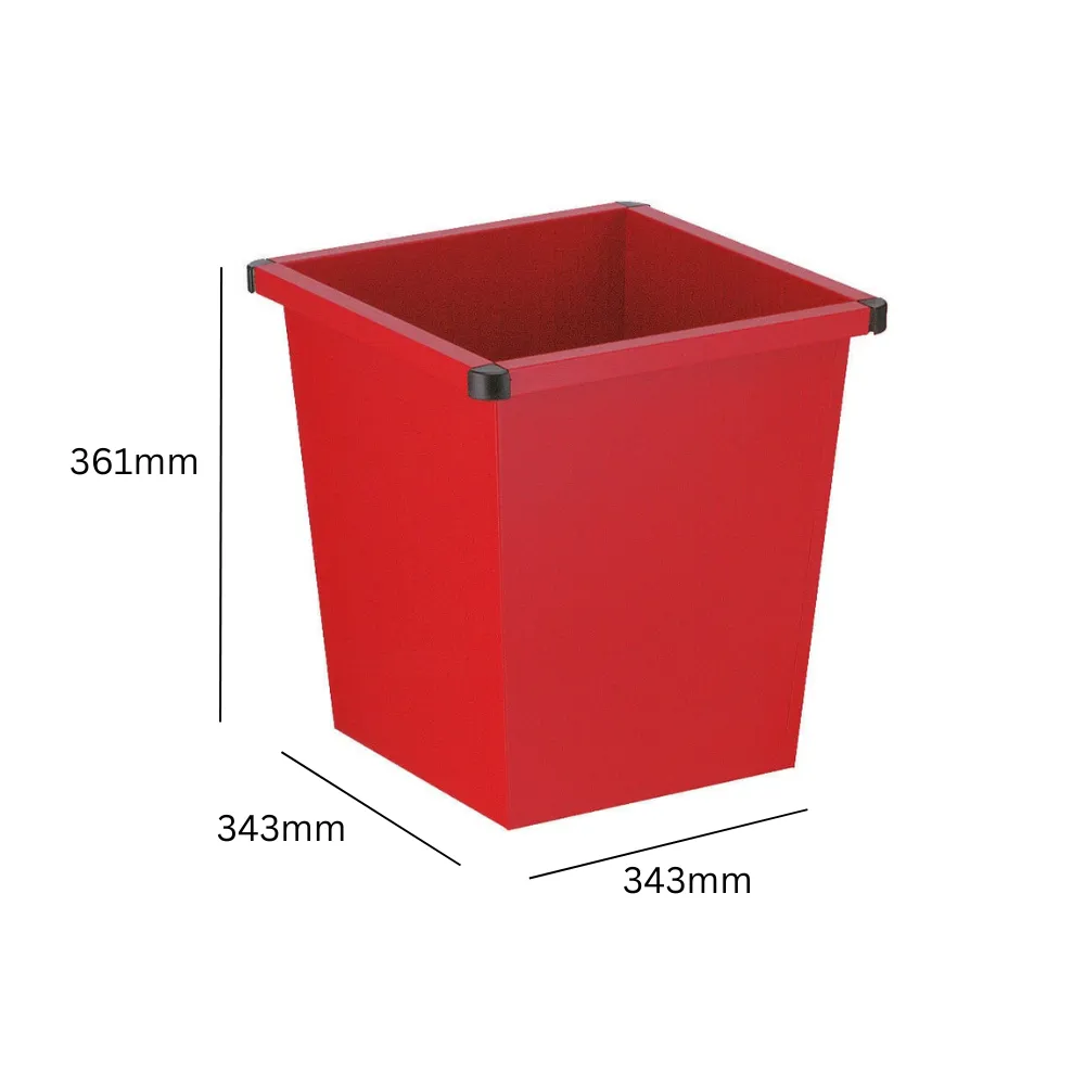Square Tapered Waste Paper Bin - 27 Litre