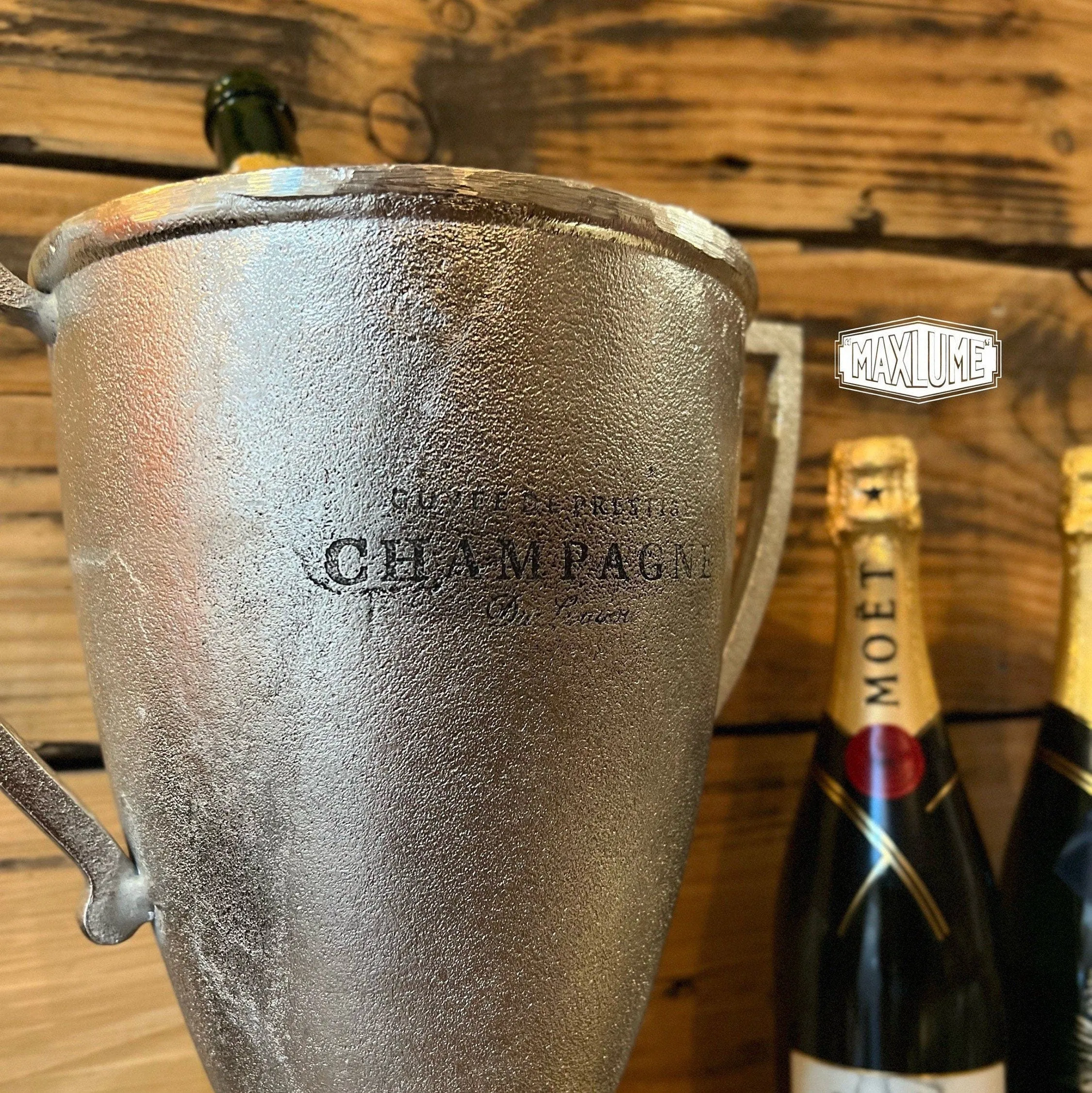 The Champion ~ Trophy Solid Cast Engraved Champagne Ice Bucket | Wine Cooler | Birthday Present | Euro 2024