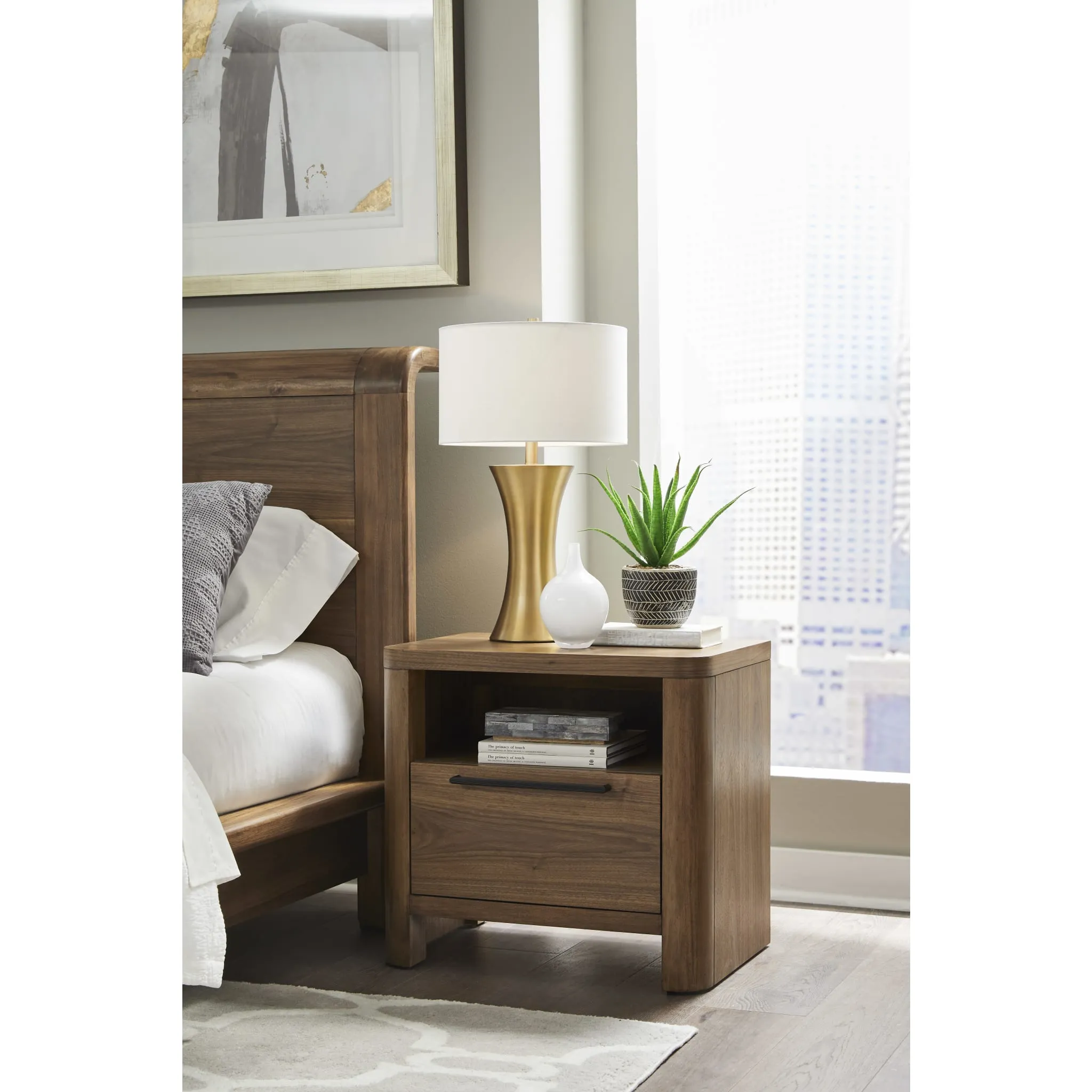 Totes One Drawer Nightstand in English Walnut