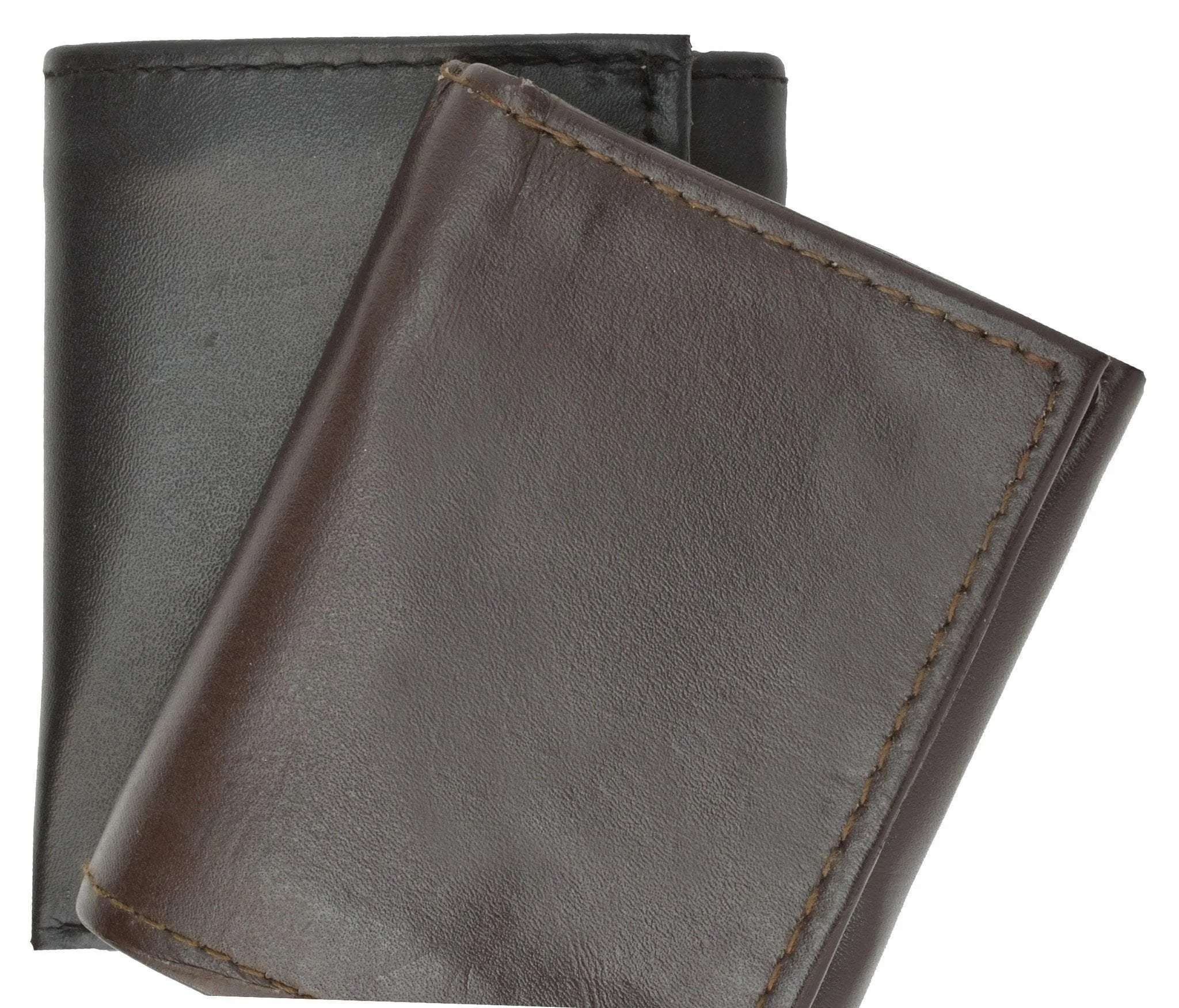 Trifold Lamb Leather Wallet W/Removable ID attached W/Hook and Loop Closure 3255