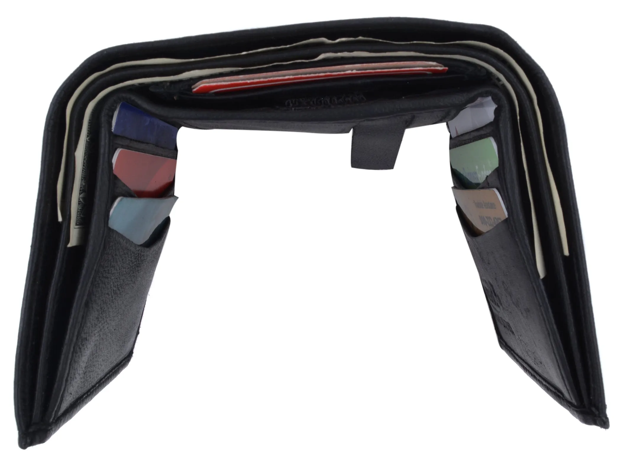 Trifold Lamb Leather Wallet W/Removable ID attached W/Hook and Loop Closure 3255