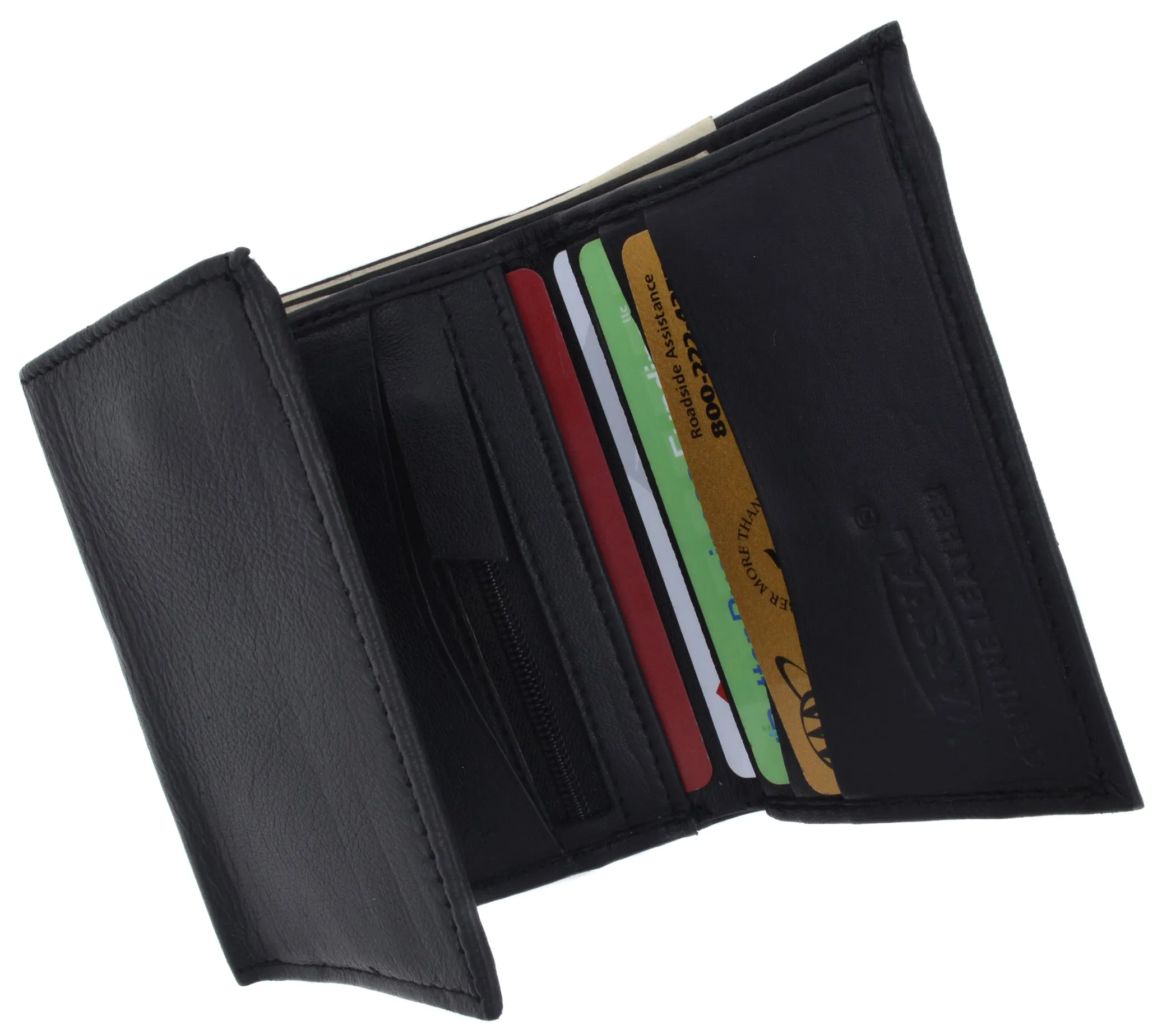 Trifold Lamb Leather Wallet W/Removable ID attached W/Hook and Loop Closure 3255