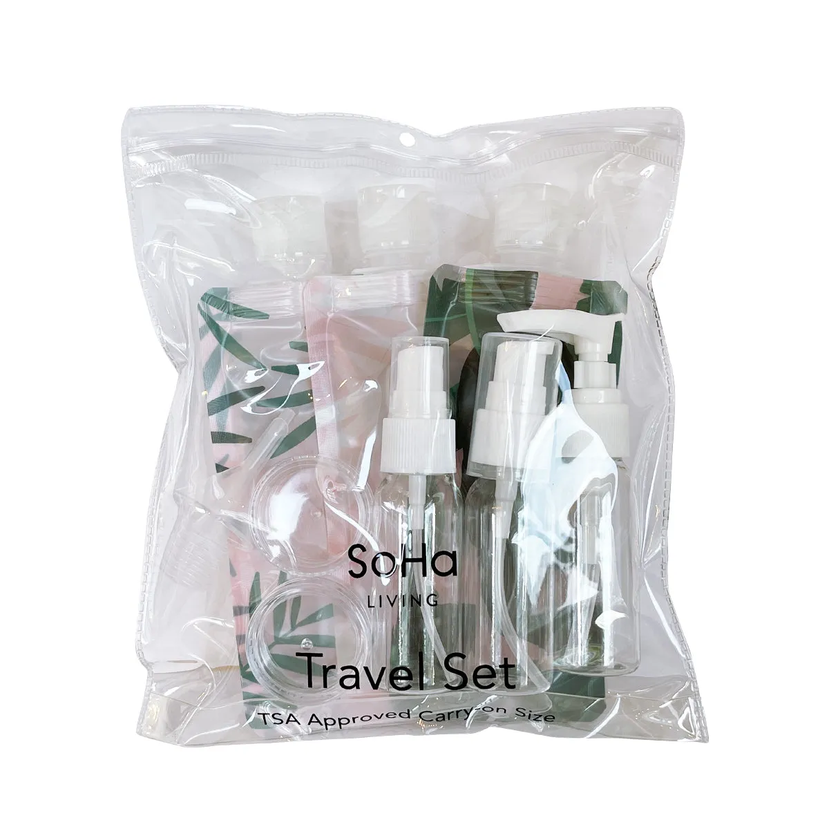 Tropical in Pink Travel Pouch, Set of 11