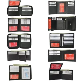 Wholesale RFID Blocking Black Men's Premium Leather Bifold & Trifold Wallets